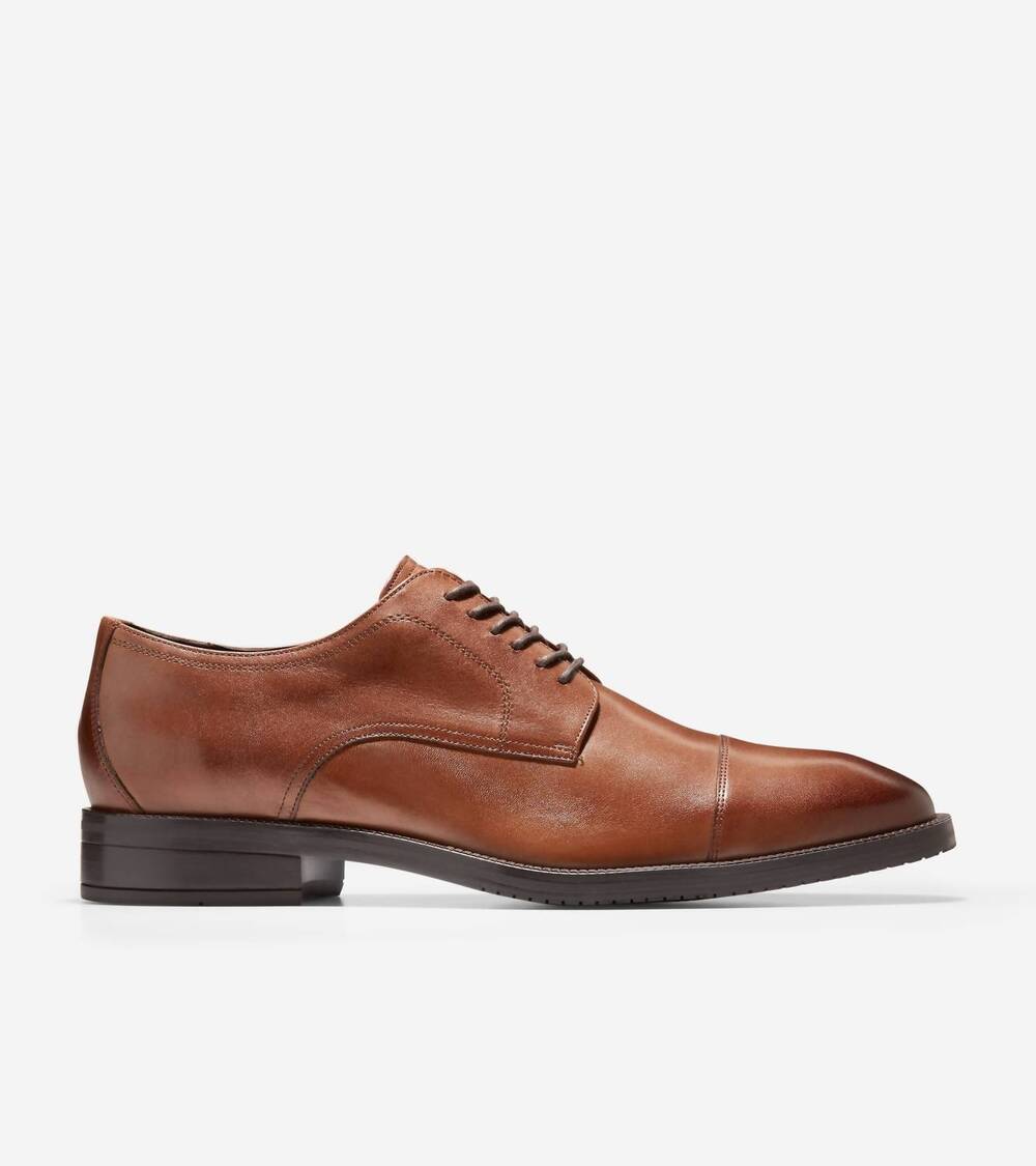 NEW COLE HAAN men's modern essentials oxfords shoes in british tan